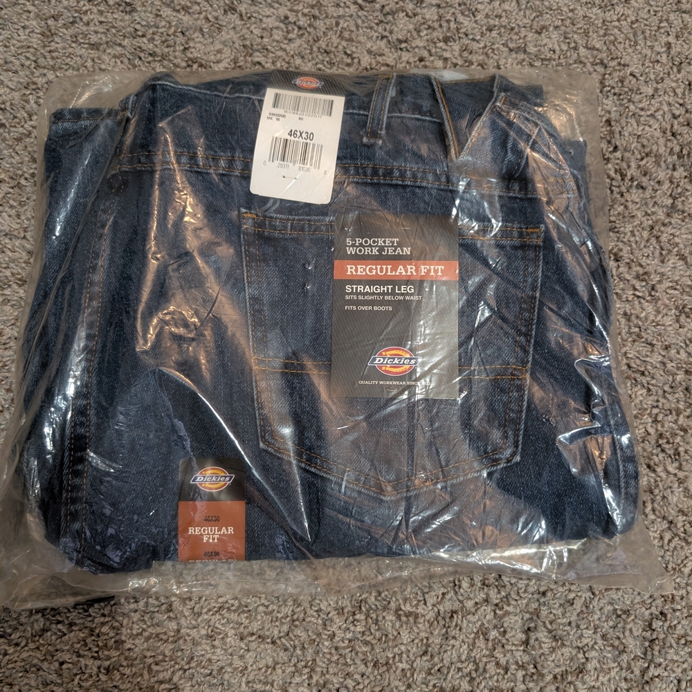 Dickies Men's Straight Leg Jeans - Dark Blue